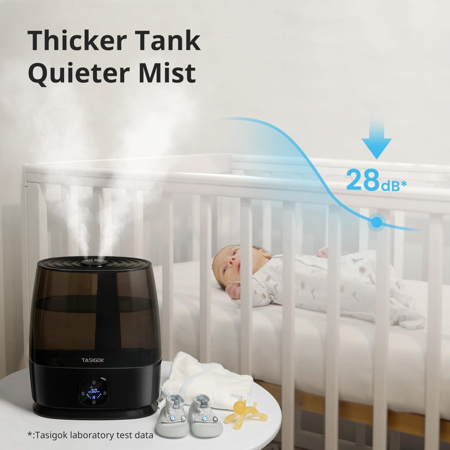 Humidifiers for Bedroom Home, 6L Cool and Warm Mist Air Humidifier for Large Room Baby Nursery, 50H Easy Clean and Top Fill, Quiet with Ultrasonic, Essential Oils, Auto Mode, for House, Plants