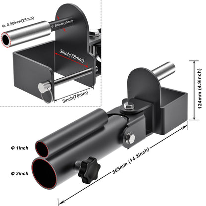 SELEWARE T Bar Row Landmine Attachment for 3" x 3" Power Rack with 5/8" or 1" Hole - Versatile Fit for 1" Standard Bar and 2" Olympic Bars, Free Swivel Heavy Duty Structure