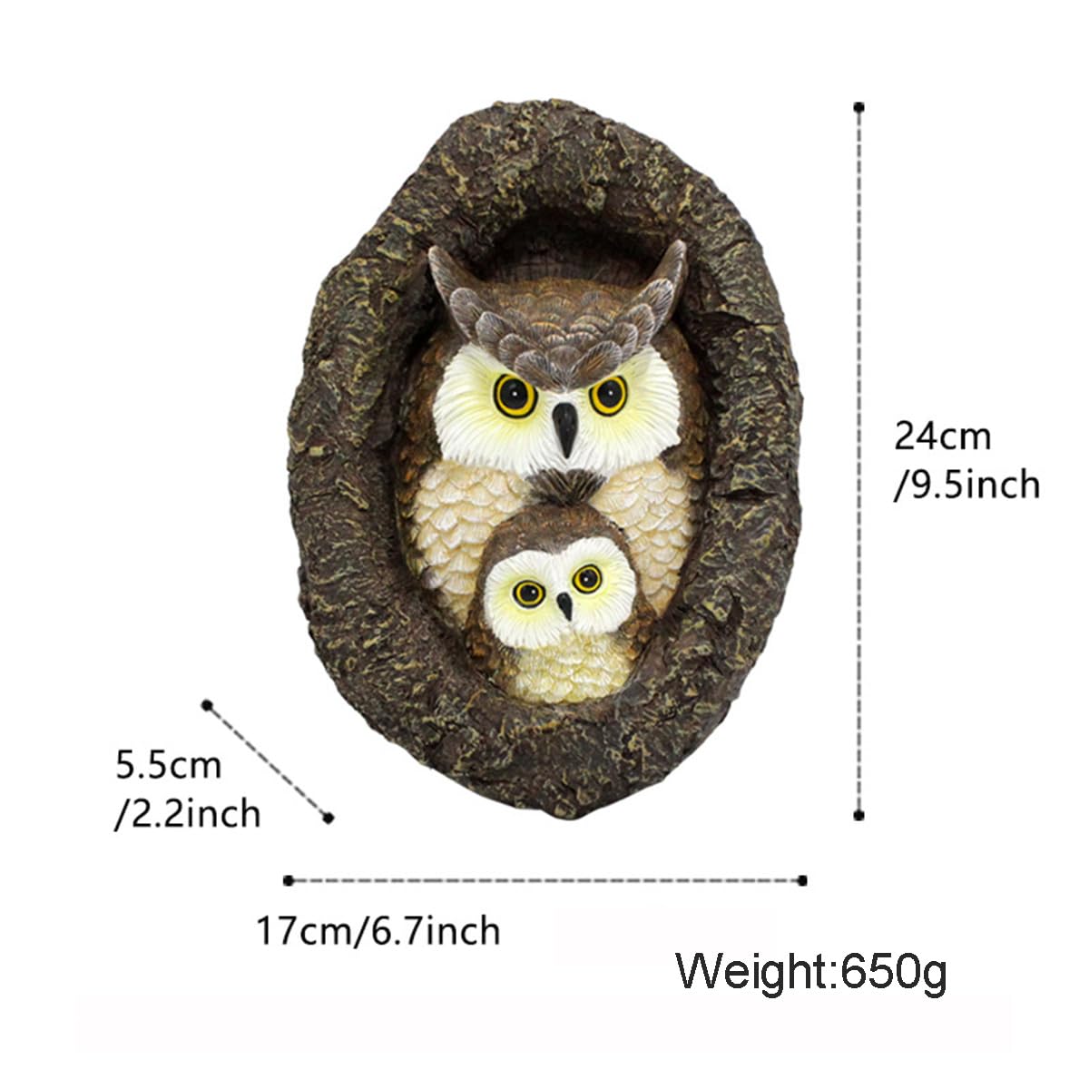 JARPSIRY Owl Tree Hugger Whimsical Tree Sculpture Garden Statues Outdoor Tree Face Decor Garden Peeker Yard Art Decorations (Mom and Baby Owl)