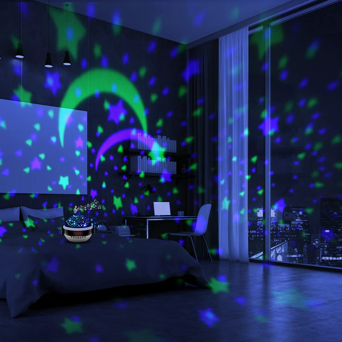VANSHINIEER Night Light (Black-Remote)