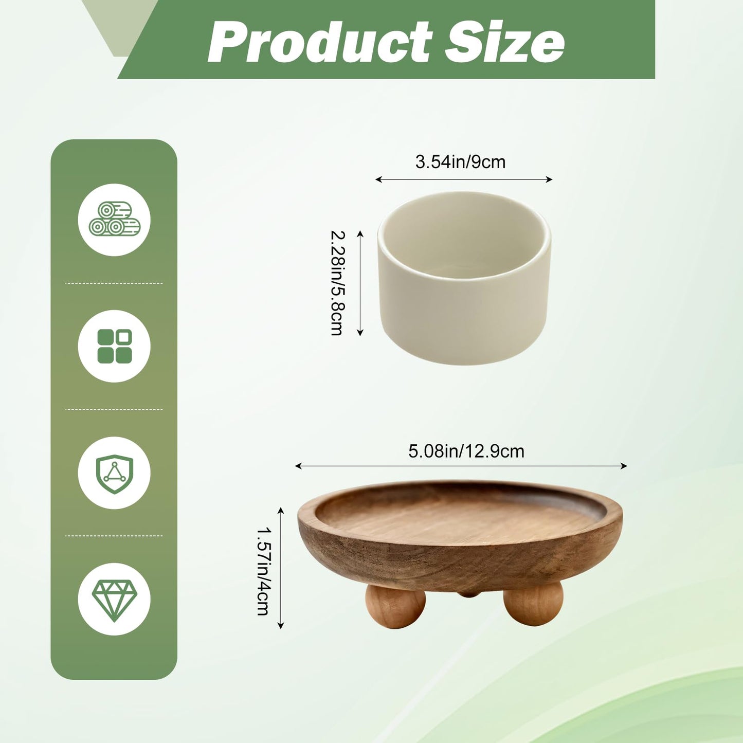 Vaveren Small Wooden Riser Wooden Pedestal for Display Tray Display Riser for Entry Table Farmhouse Kitchen Tabletop Centerpieces , Round 12.9x4cm