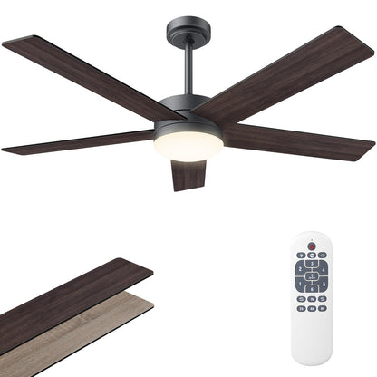 VanBoLon Ceiling Fans with Lights 52 Inch Outdoor, Ceiling Fan with Remote Control & Light, 52" Ceiling Fan Flush Mount with Dimmable LED DC Reversible Motor for Bedroom, Living Room, Patios