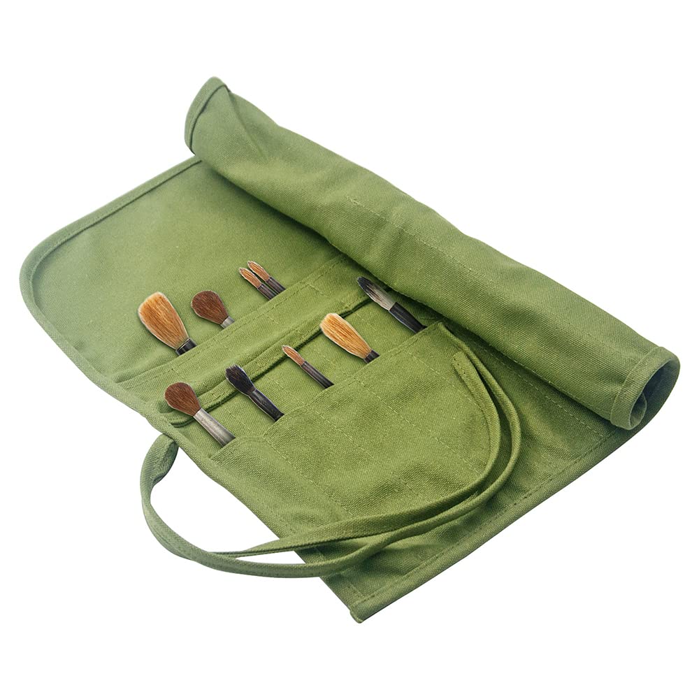 Yongdeli Canvas Paint Brush Organizer - 22 Pocket Holder for Acrylic, Oil, Watercolor & Gouache Artist Brushes