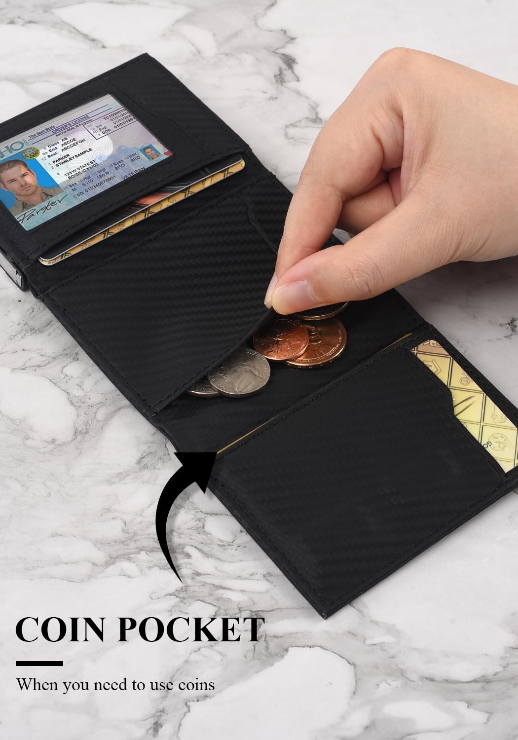 Aibirui Wallet for Men,Trifold Wallets for Men Holds 12 Cards,20 Bills,ID Window | Ridge wallets for men,Minimalist Pop Up Wallet for Men-RFID Blocking Mens Trifold Wallet(Men's Gifts)