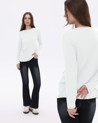 GAYHAY Long Sleeve Shirts for Women - Fall Winter Clothes Crew Neck Casual Tops Loose Fit Tees Fashion Outfits 2025