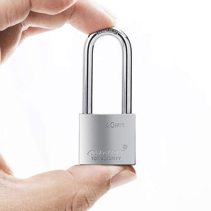 40mm Long Shackle Padlocks for Outdoor Use All Weather Resistant, Alloy Steel Heavy Duty Lock with 4 Keys