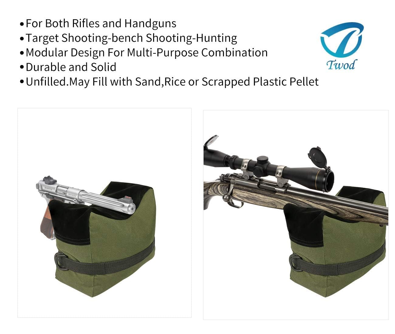 Twod Outdoor Shooting Rest Bags -Stand Holders Target