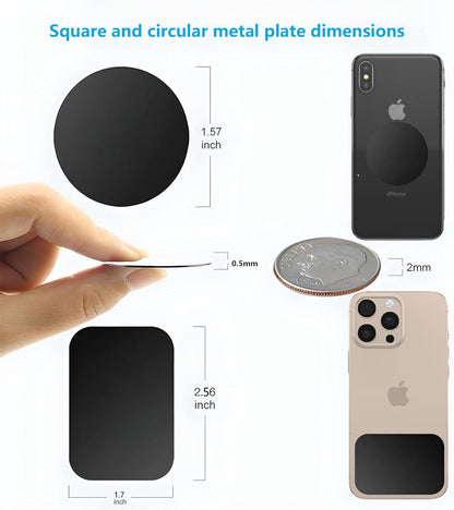 Phone Magnet Plate Mount Metal Plate for Magnetic Car Mount 4 Pack (Attention: Metal plates do not have magnets)Disc with 3M Adhesive Compatible with Phone Magnets/Cell Phone Automobile Magnet Cradles