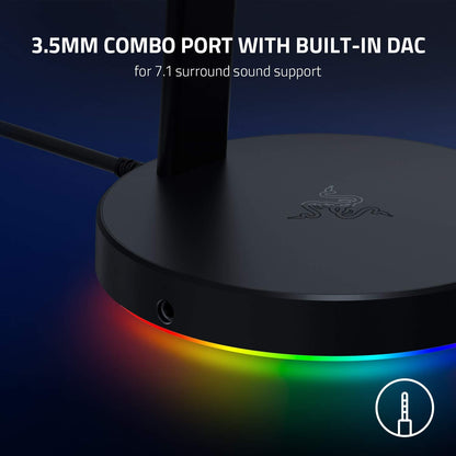Razer Kraken Ultimate RGB USB Gaming Headset + Base Station V2 Chroma Bundle: Classic Black