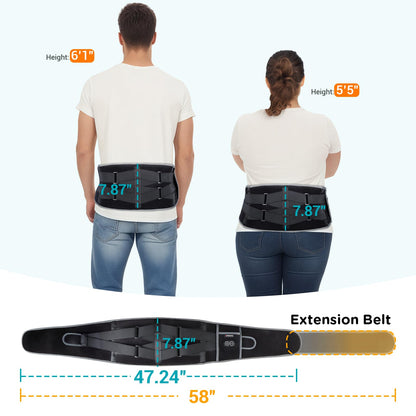Comfytemp Cordless Heating Pad with Massager for Back Pain Relief, Portable Lower Back Massager Wearable, Birthday Gifts for Dad Mom Men Women Elderly, Rechargeable Period Cramps, 3 Heat Auto-Off, 58"