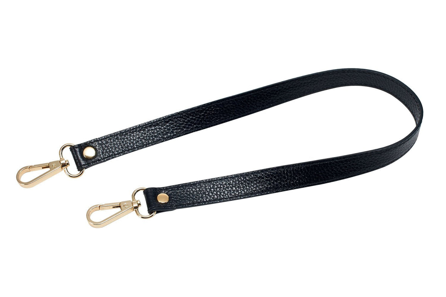 VanEnjoy Full Grain Leather Replacement Strap Shoulder Bag Purse, 0.98 inch Width Gold Hardware (Black)