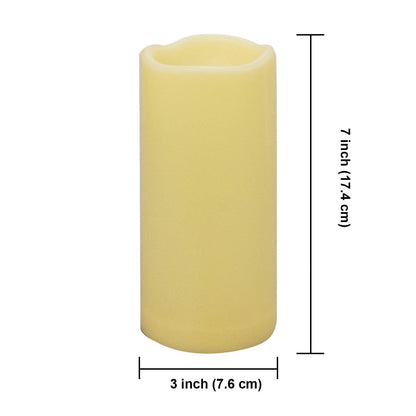 iZAN 2 Pack Waterproof Outdoor Flameless Candles with Timer 3” x 7” Battery Operated Electric LED Pillar Candle Set for Gift Home Décor Party Wedding Supplies Garden Halloween Christmas Decoration