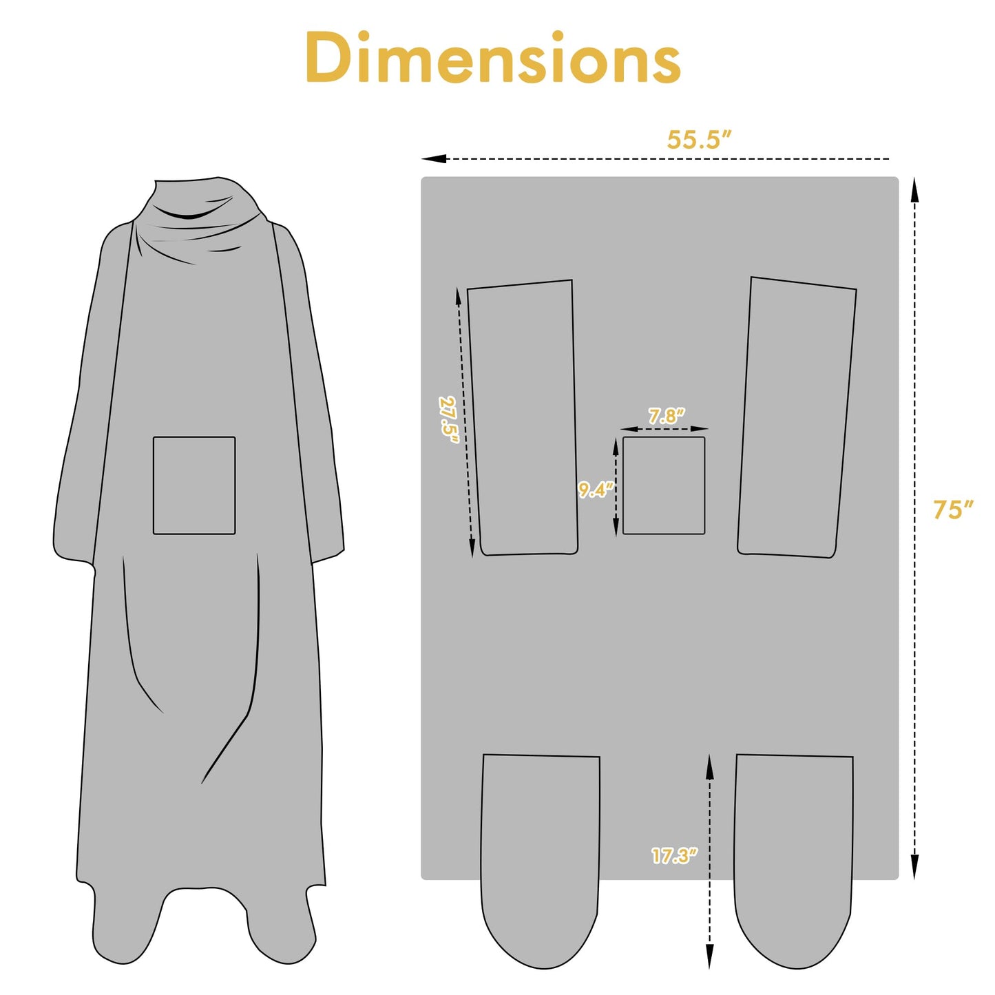Catalonia Wearable Fleece Blanket with Sleeves and Foot Pockets for Adult Women Men, Micro Plush Comfy Wrap Sleeved Throw Blanket Robe Large, Southwest Star