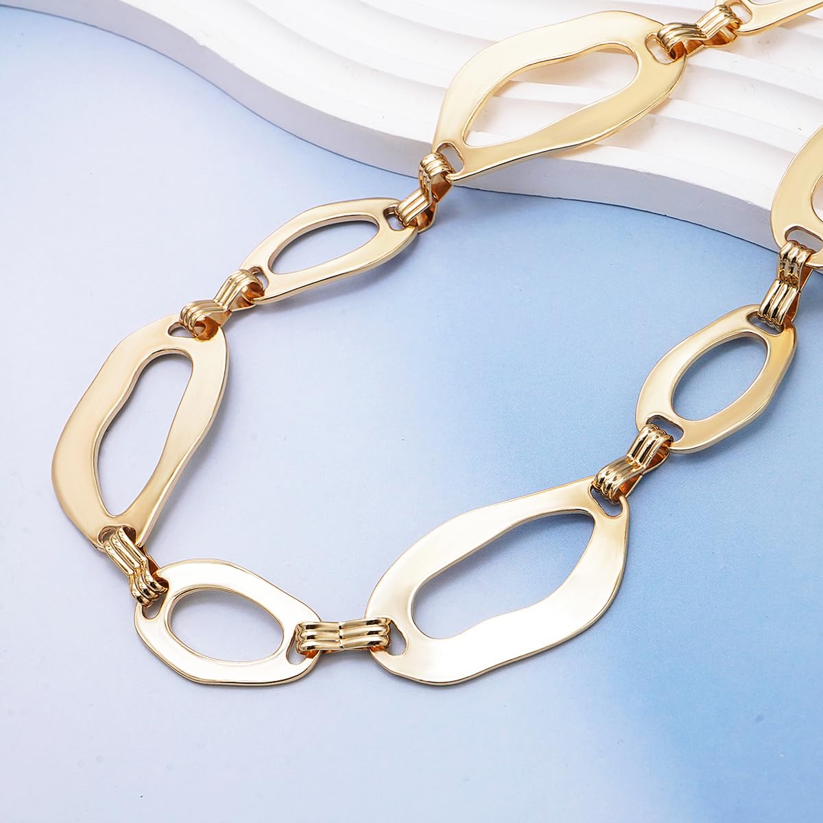 Suyi Waist Chain for Women Ladies Chunky Chain Belt for Dresses 150CM Gold 2