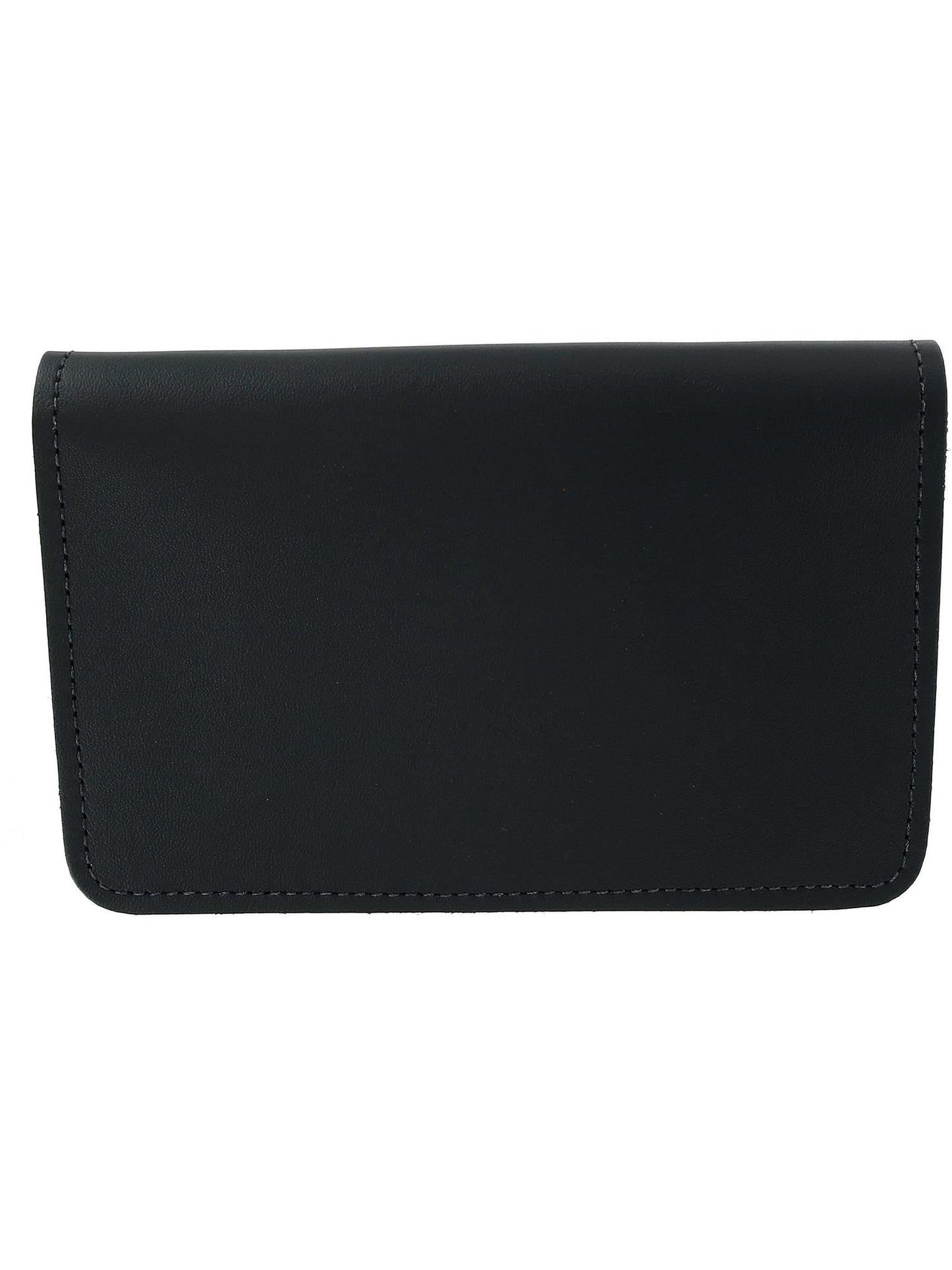 CTM Leather Top Stub Checkbook Cover Wallet, Black