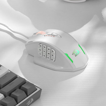 Redragon M913 Impact Elite Wireless Gaming Mouse, 16000 DPI Wired/Wireless RGB Mouse with 16 Programmable Buttons, 45 Hr Battery and Pro Optical Sensor, 12 Side Buttons MMO Mous