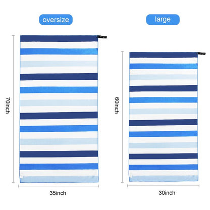 Exclusivo Mezcla 2 Pack Microfiber Quick Dry Beach Towels, Large Lightweight Sandfree Pool Towels for Swimming Camping Travel with Bag (Blue and Red, 30x60 Inches)