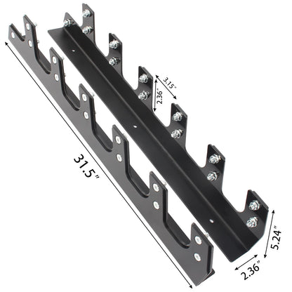 Wall Mounted Barbell Holder for 6 Bars – Heavy Duty 400LB Capacity Horizontal Storage Rack with Protective UHMW Liner | Easy Installation with Included Hardware | for Home Gym & Garage Organization