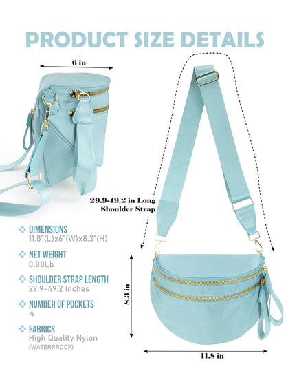 Pure Colour Crossbody Bag Bum Bag for Women,Spacious Purse Fanny Packs Belt Bag,Oversized Bum Bag (Colour Bum Bag-Beige)