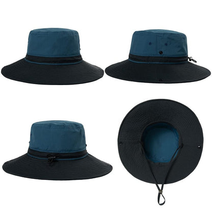 TOP-EX L/XL Sun Hats for Women & Men with Wide Brim, UV Protection UPF 50, Waterproof Safari Hat Boonie Hats, Foldable & Breathable & Adjustable for Fishing Trekking Travel, Navy 60-63CM