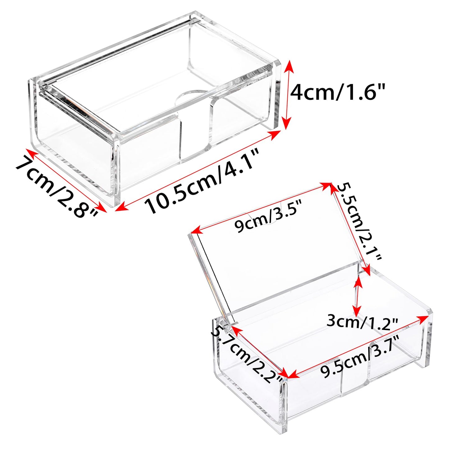 BTSKY Clear Acrylic Business Card Storage Box with Display Lid, Business Card Holder for Desk, Name Card Display Stand for Office Countertop, Business Card Storage Organizer Office Desk Accessories