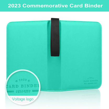CECOKESO Baseball Card Binder, 4 Pockets Trading Card Accessories Folder, 400 Pocket Sports Card Binder for Yugioh, MTG and Other TCG,2023 Commemorative Edition Card Book (GREEN-X)