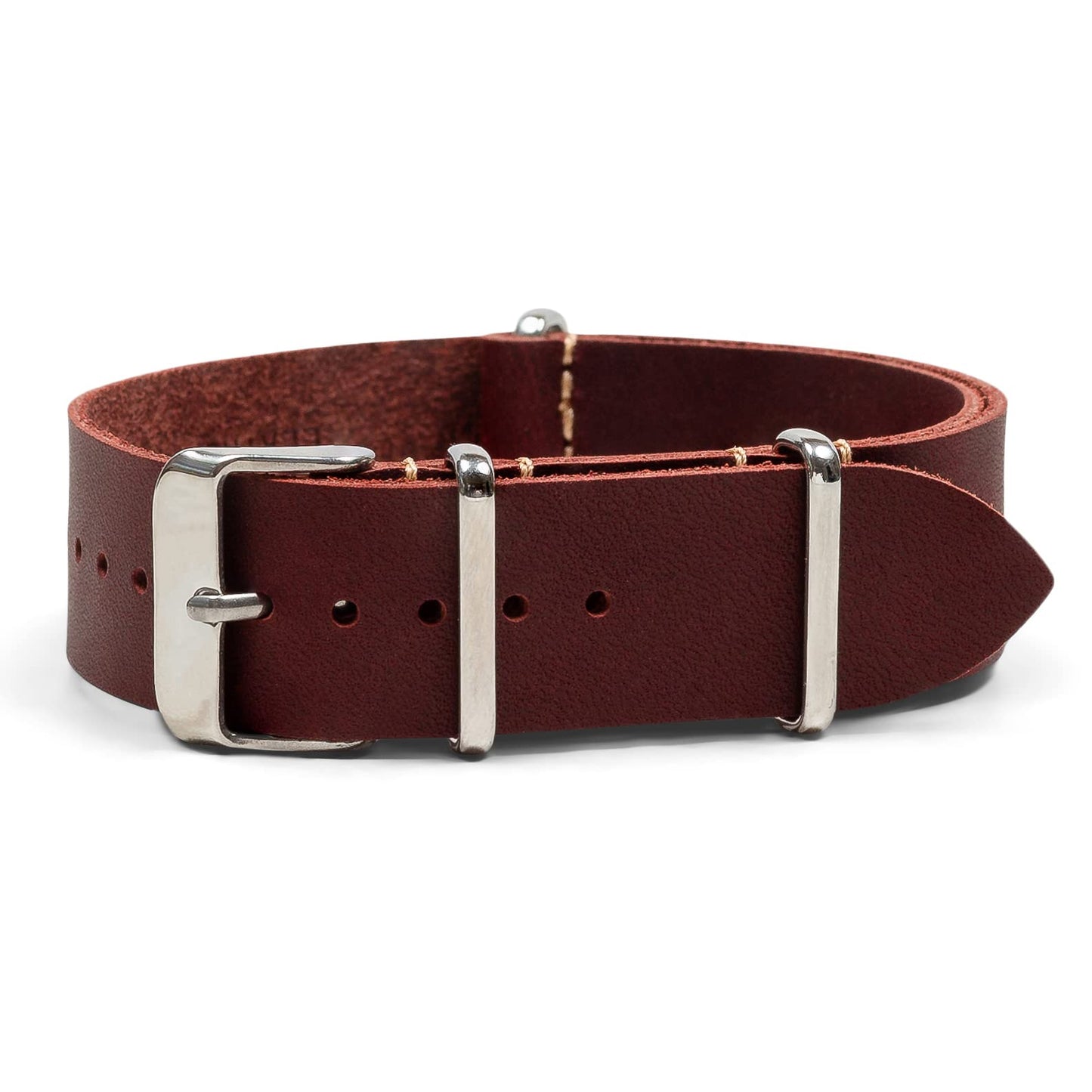 Benchmark Basics Leather Watch Band - Crazy Horse Oiled Leather One-Piece Watch Straps for Men & Women - Choice of Color & Width - 18mm, 20mm, 22mm or 24mm (24mm, Oxblood)