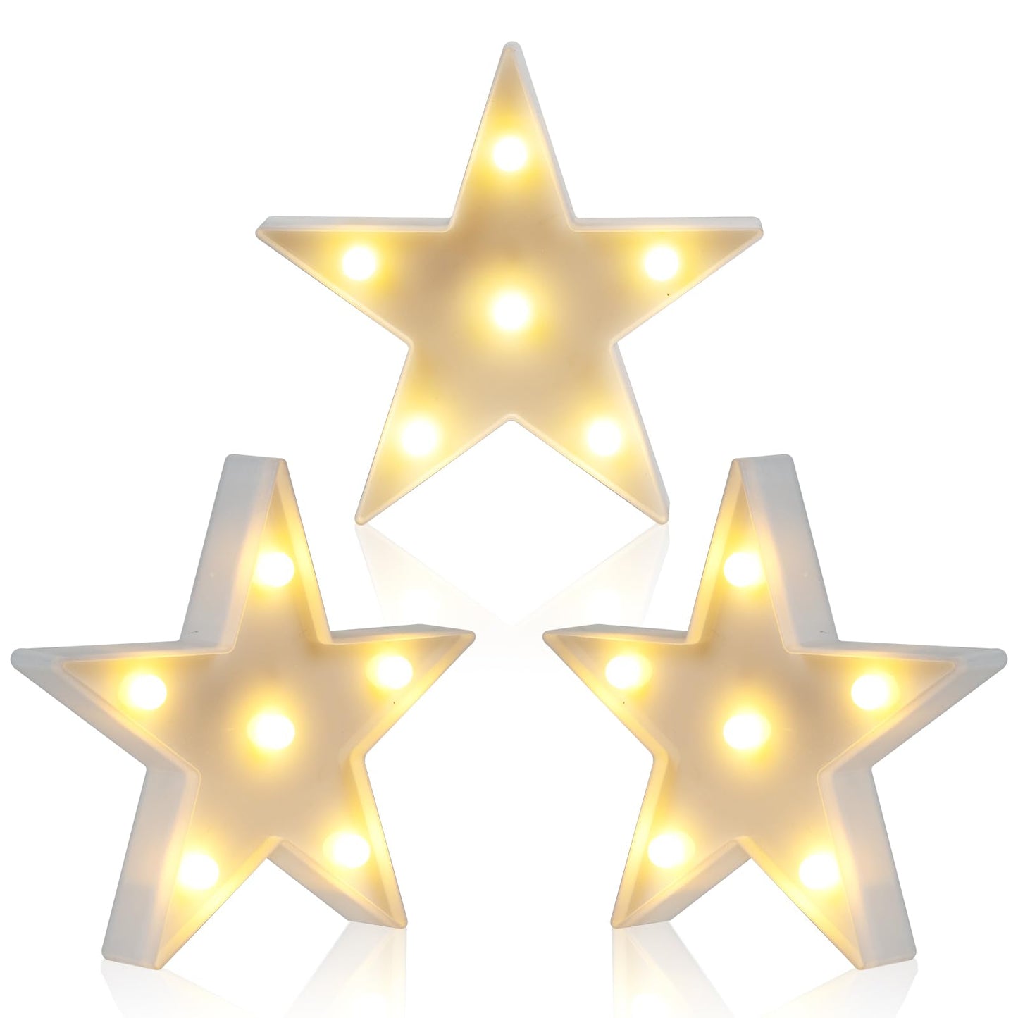 clothmile 3 PCS LED Night Light LED White Star Night Light Can Be Hung on The Wall Kids Room Light, Suitable for Birthday Party Holiday Decoration Baby Room Nursery Decoration