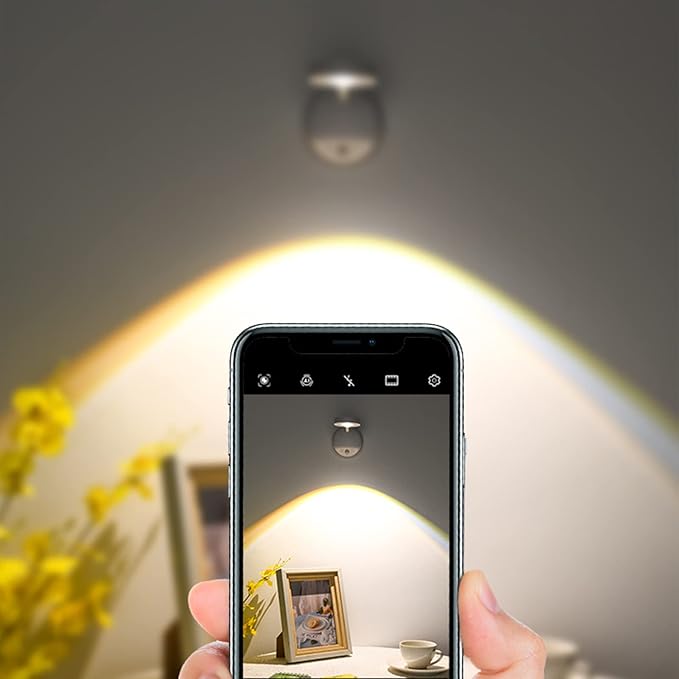 Wireless Picture Light Set of 2, Battery Operated Art Display Light with Motion Sensor and Rotatable Tube