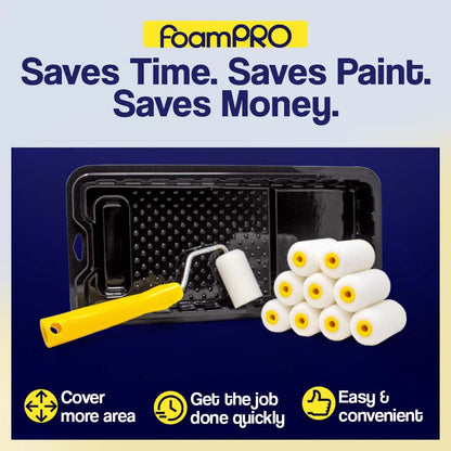 FoamPRO 163-P, 165-5 | 4” Fine Finish Foam Roller Refills (5 Pack) | Foam Paint Roller Covers | Home Painting Supplies & Paint Tools