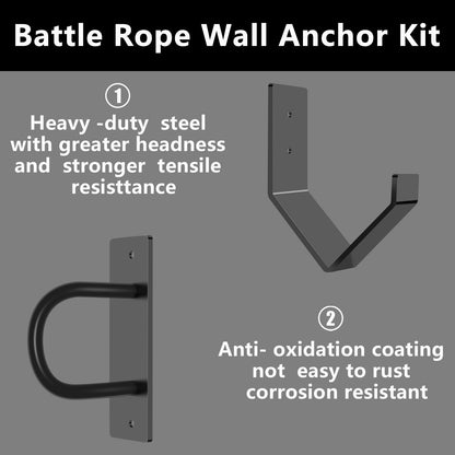 Lealan Heavy Duty Battle Rope Wall Anchor Kit with 1 Storage Hook, Wall Mount for Home Gym Training