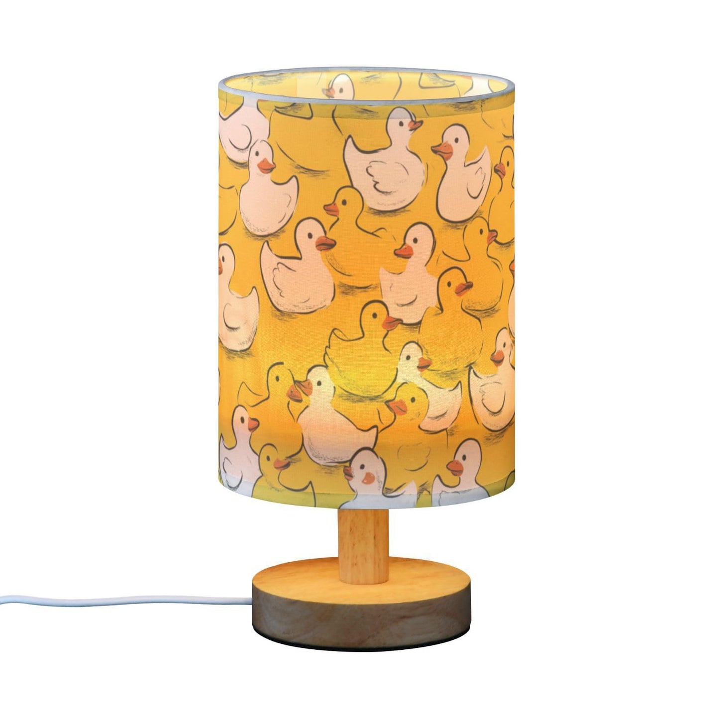 Yellow Duck Ducky Table Lamp for Bedroom Bedside Lamp Desk Lamps Cylinder Nightstand Lamp for Living Room Office Decor