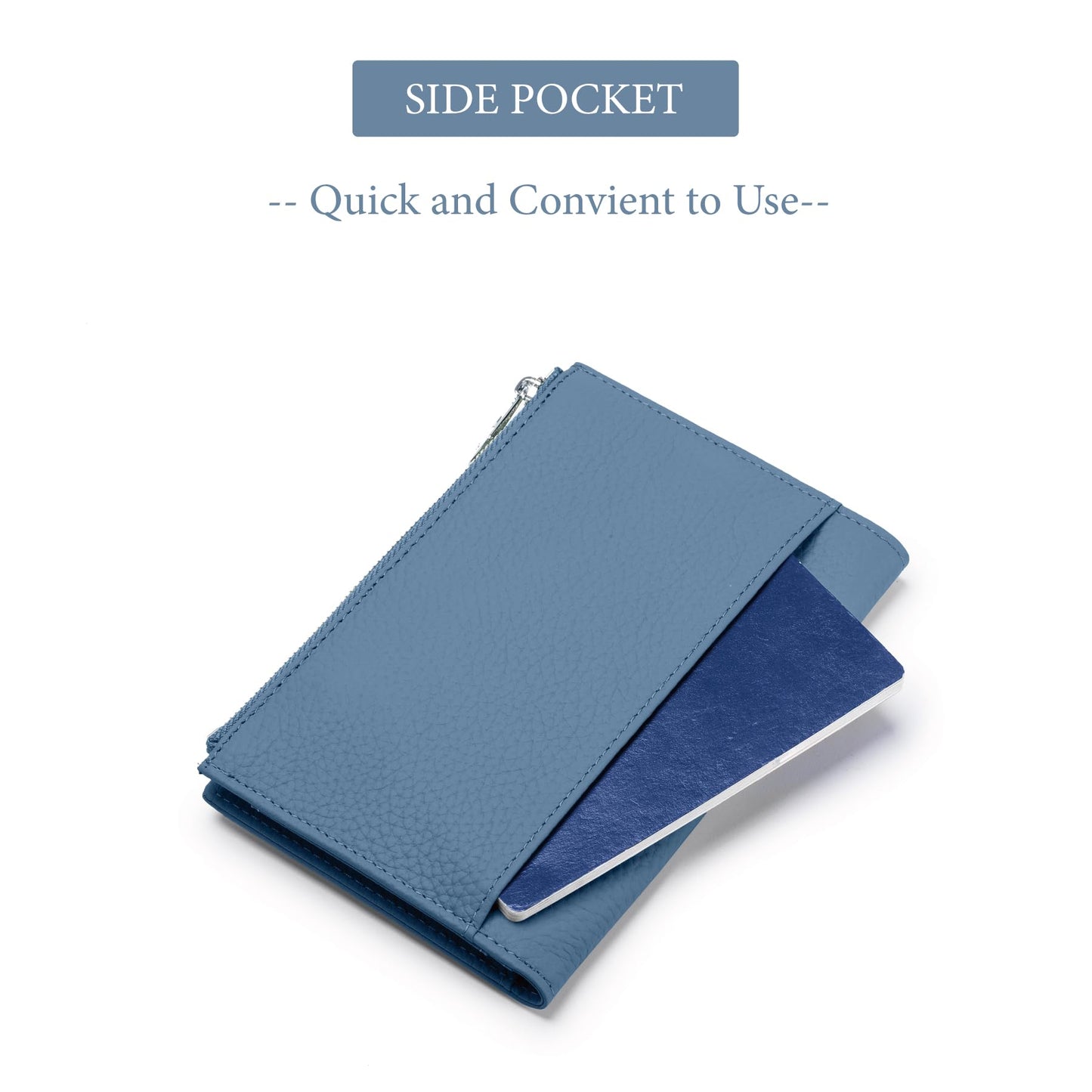RFID passport holder for travel, Leather Passport Wallet for Women with Zippered Coins Pocket and SIM Slots, Passport Cover Case for Travel