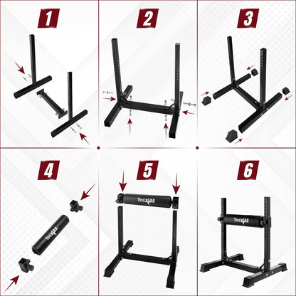 Yes4All Bulgarian Split Squat Stand, Single Leg Squat Roller, Single Squat Stand for Squats, Leg Lunges, Bodyweight Training