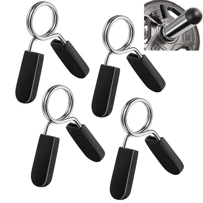 Lestino Spring Clip Collars, 1 inch (25 mm) for Smooth Dumbbell Handle or Standard Weightlifting Barbell (4 Pack)