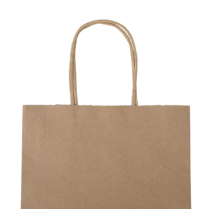 bagmad 100 Pack 8x4.75x10 Inch Plain Medium Paper Bags with Handles Bulk, Brown Kraft Craft Gift Bags, Grocery Shopping Retail Birthday Party Favors Wedding Sacks (Natural Brown, 100pcs)