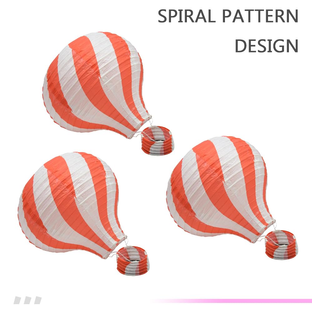 Ruidee 3 Pieces Hanging Hot Air Balloon Paper Lanterns 12 inch Paper Lanterns Set Decoration Ball Lamps for Wedding, Birthday, Anniversary, Christmas (Red)