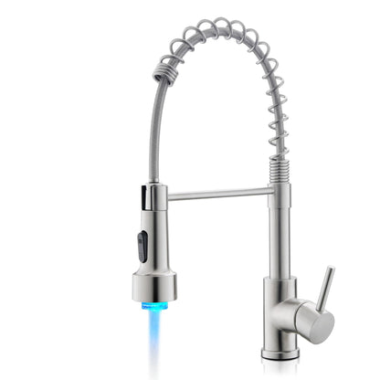 Kitchen Faucet with Pull Down Sprayer, High Arc Single Handle Stainless Steel Kitchen Sink Faucet with Sprayer for Rv Camper, Matte Black