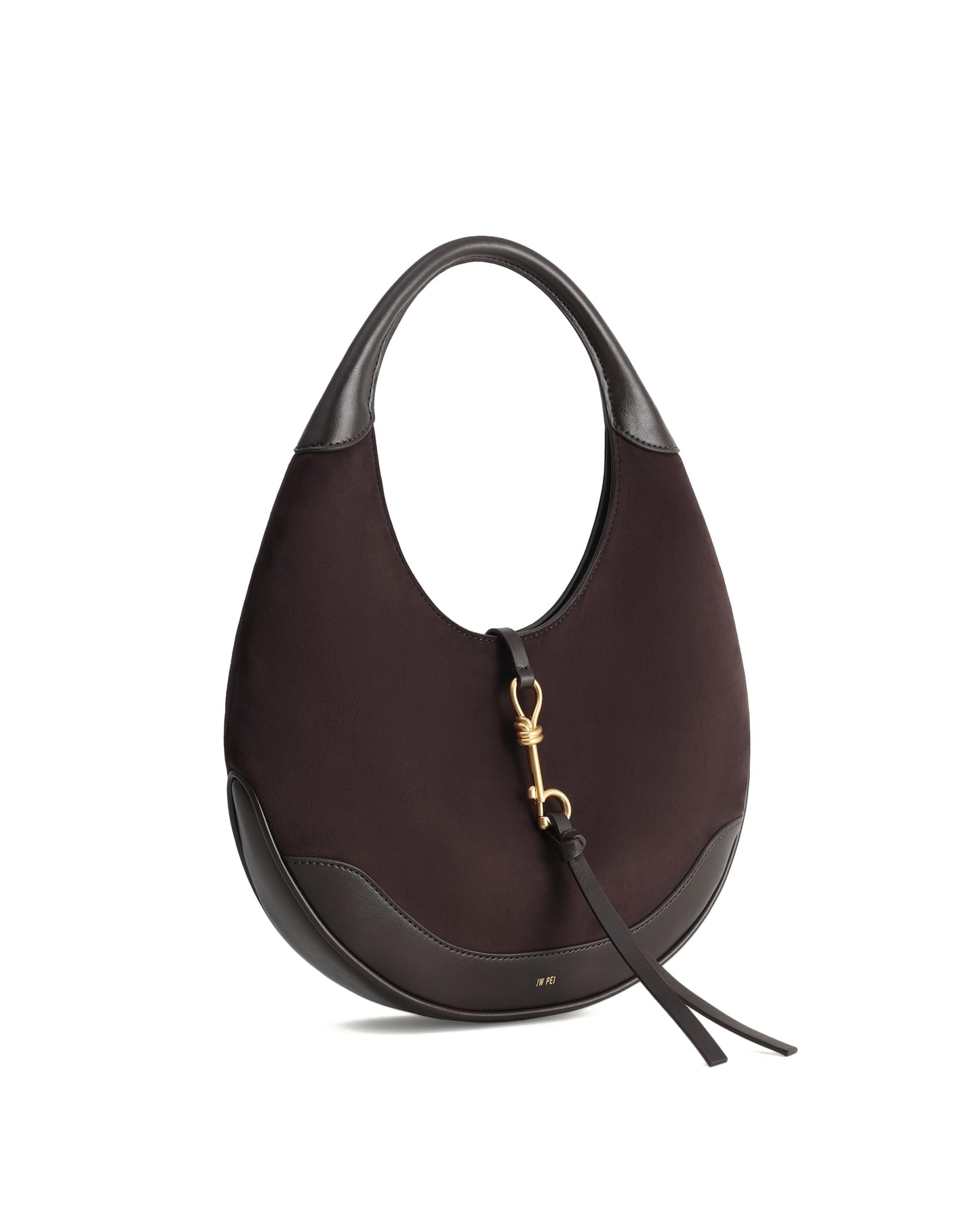 JW PEI Women's Colette Faux Suede Crescent Hobo Bag - Dark Brown