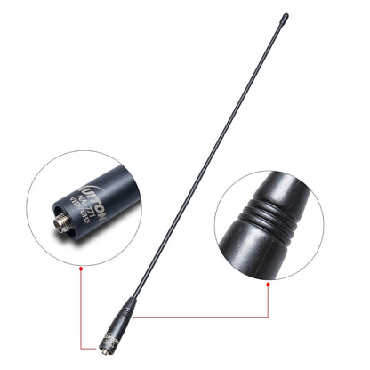 Radio Antenna for BaoFeng UV-5R/888S Long Range Walkie Talkie Antenna 15.6-Inch Whip VHF/UHF (144/430Mhz) Antenna SMA-Female（1 Pack）