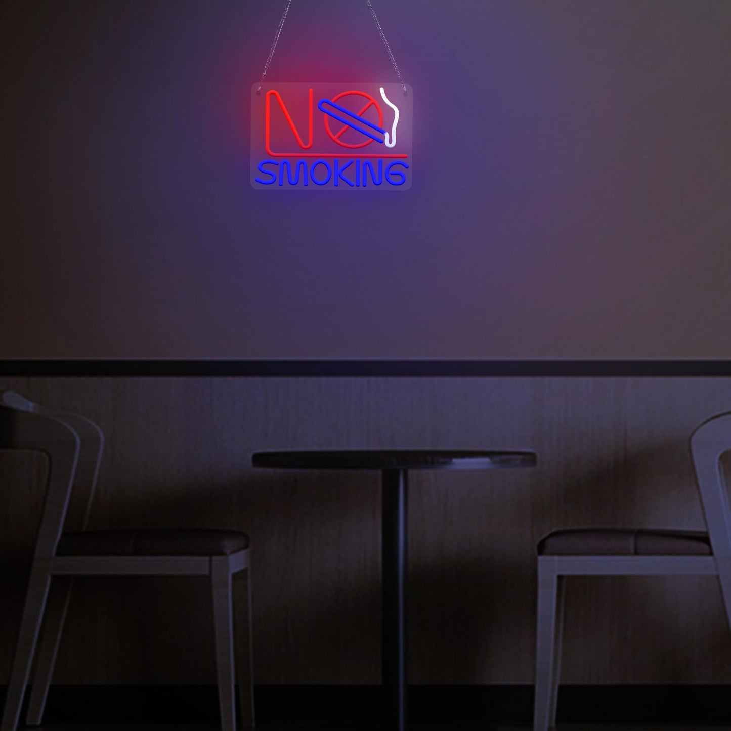 Neon Signs - No Smoking, Bedroom & Business Suitable - USB Powered with Hanging Hooks