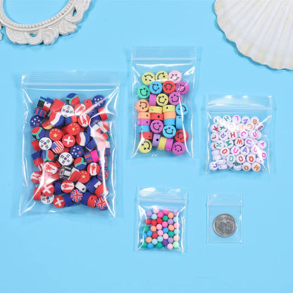 Somoga 50 PCS 12" x 12" Large Thick 2.4 Mil Clear Zip Poly Bags Plastic Reclosable Zip Seal Lock Bags Clothing Shoes Toys Prints Zipper Bag