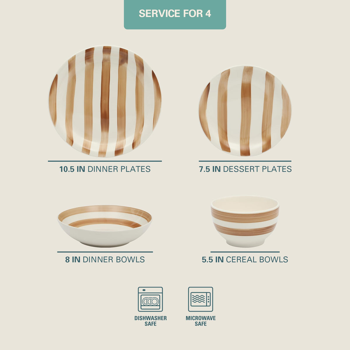 Gibson Home Queenslane 16 Piece Double Bowl Plates and Bowls Dinnerware Sets - Matte Blue