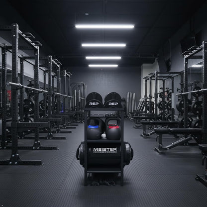 OGODU Commercial Heavy Duty Adjustable Dumbbell Stand & Kettlebell Stand, Adjustable Dumbbell Weight Rack, Kettlebell Storage Rack, Weight Rack for Garage/Home Gym/Commercial with Non-Slip Base, Anti-Tip Safety & Space-Saving Design, Weight Capacity 500/6