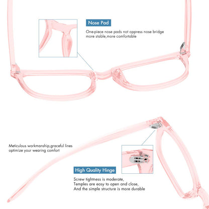 MEETSUN Blue Light Blocking Glasses, Anti Eye Strain Headache (Sleep Better),Computer Reading Glasses UV400 Transparent Lens (Black+Leopard+Pink / 3 PACK, 53)