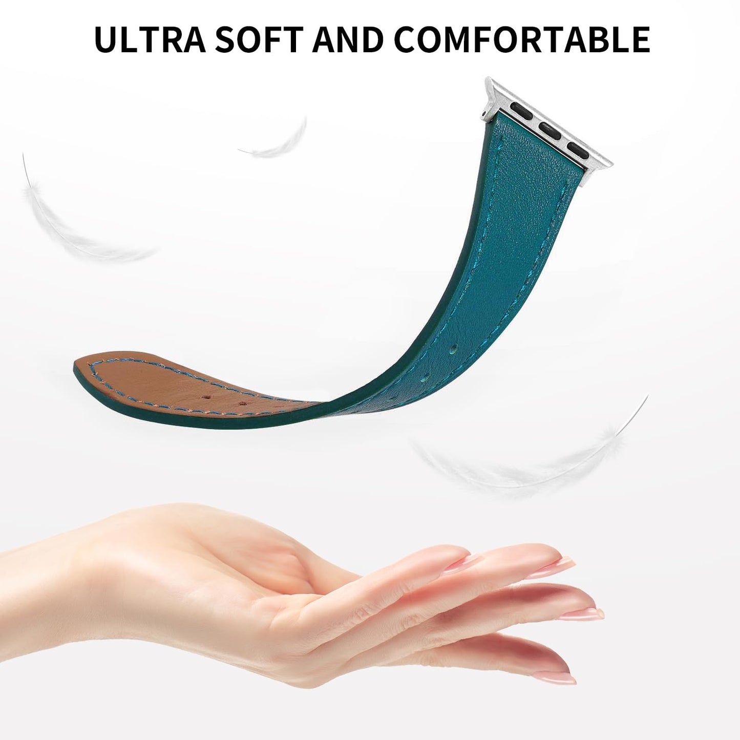 Italy Genuine Leather Bands Women Men Compatible with Apple Watch 38mm 41mm 40mm 42mm 44mm 45mm 46mm 49mm, iWatch Straps Smartwatch Replacement Band for Ultra SE 3/2/1 Series 11 10 9 8 7 6 5 4 3 2 1