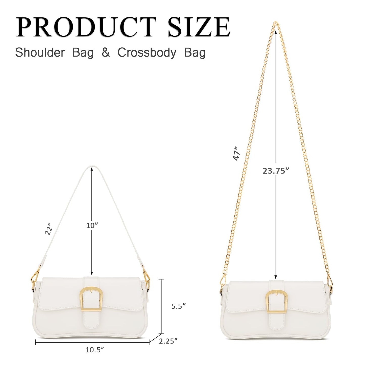 KKXIU Small Shoulder Bag for Women - Cute Handbags Purses for Women, Trendy Leather Clutch with Removable Strap