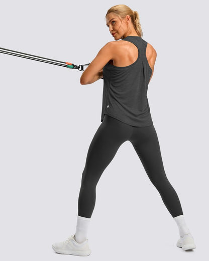 G Gradual Women's Workout Tank Tops Racerback Athletic Yoga Tops Loose Fit Sleeveless Running Gym Sports Shirts for Women(Charcoal,M)