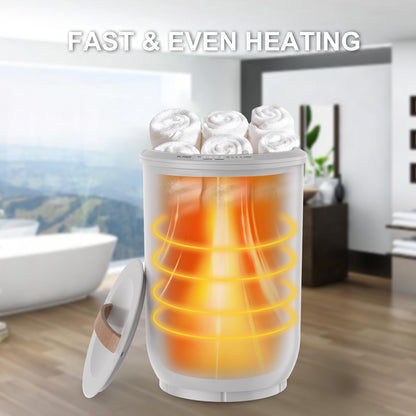 Large Towel Warmer for Bathroom - Heated Towel Warmers Bucket, Wood Handle, Auto Shut Off, Fits Up to Two 40"X70" Oversized Towels, Bathrobes, Blankets, Best Ideal for Mother's Gifts