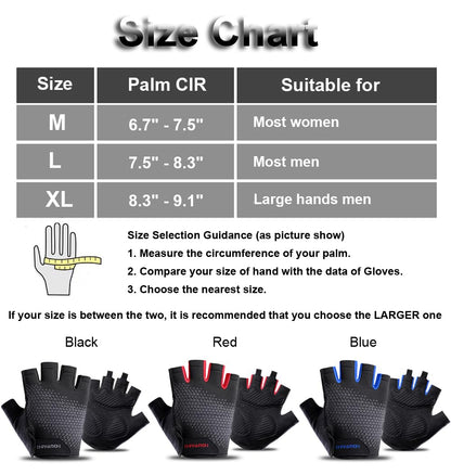 SUJAYU Fingerless Workout Gloves for Men Women Bike Gloves for Men Cycling Bicycle Accessories, Guantes para Bicicleta Hombre Guantes Ciclismo Hombre (Black, Medium)